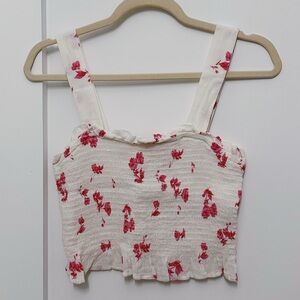 Nordstrom Smocked Floral Crop Top